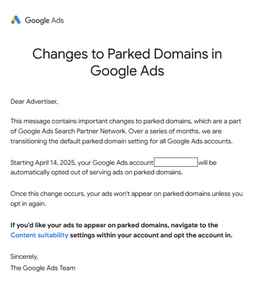 Google Ads Email Update Kaleidoscope Digital Marketing