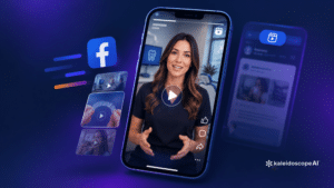 Smartphone opening straight to a full-screen video feed, illustrating Facebook’s Reels-first test for orthodontists